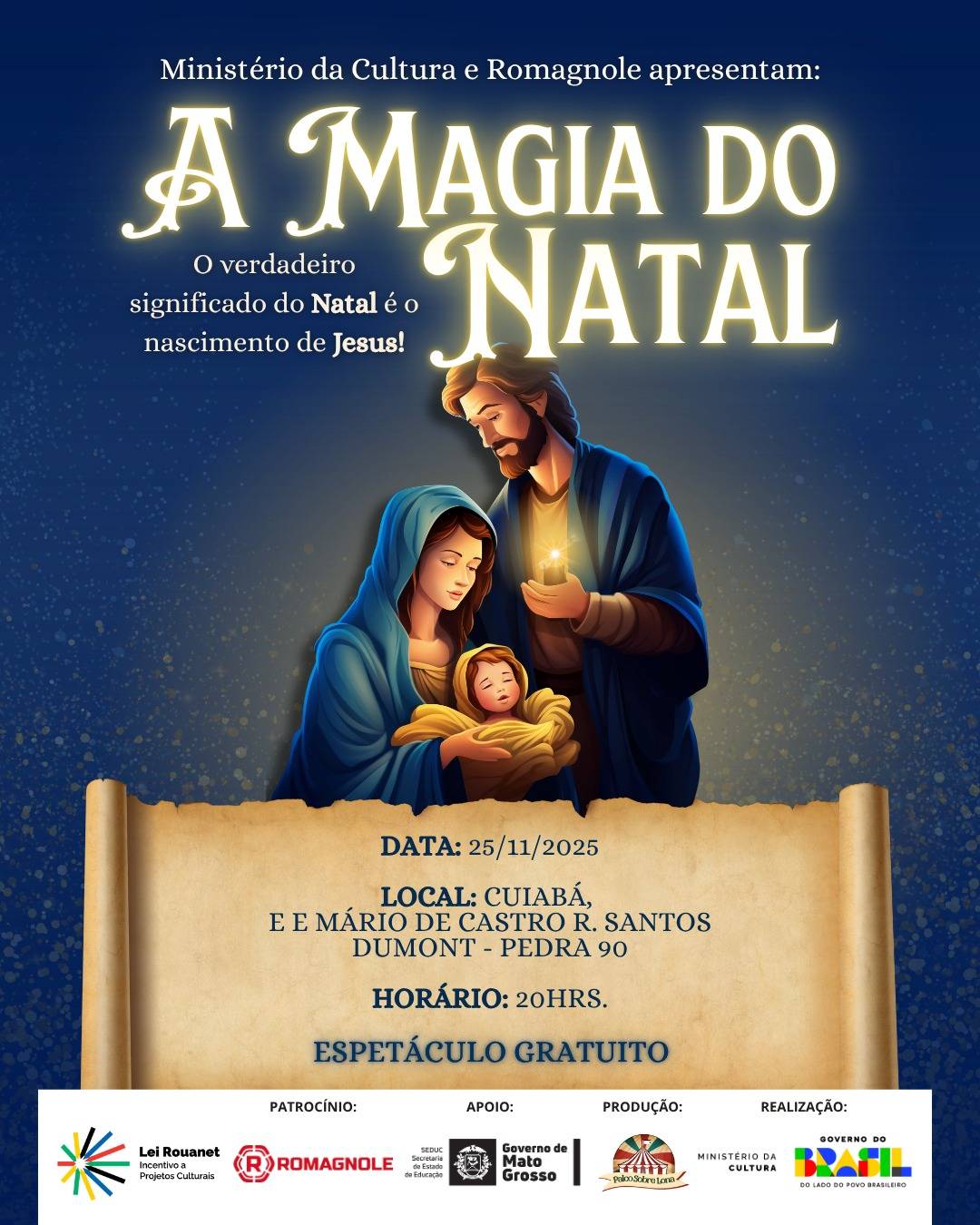 Projeto A Magia do Natal traz espetculo Auto de Natal para Cuiab no dia 25 de novembro