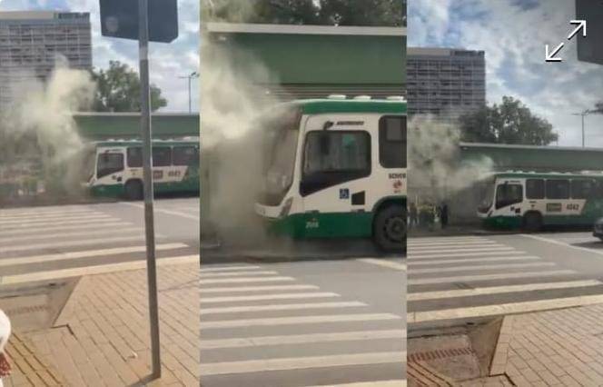 Princ�pio de inc�ndio em �nibus na Esta��o Alencastro assusta passageiros em Cuiab�