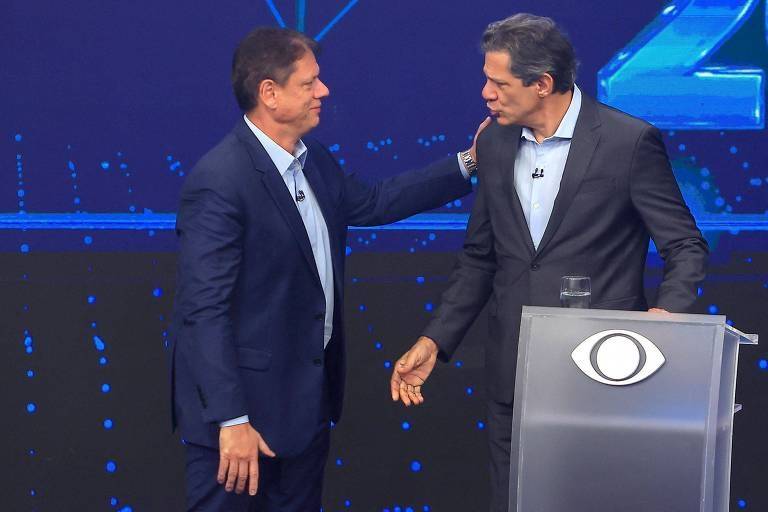 Haddad e Tarc�sio trocam acusa��es e levam disputa nacional para debate pelo Governo de SP