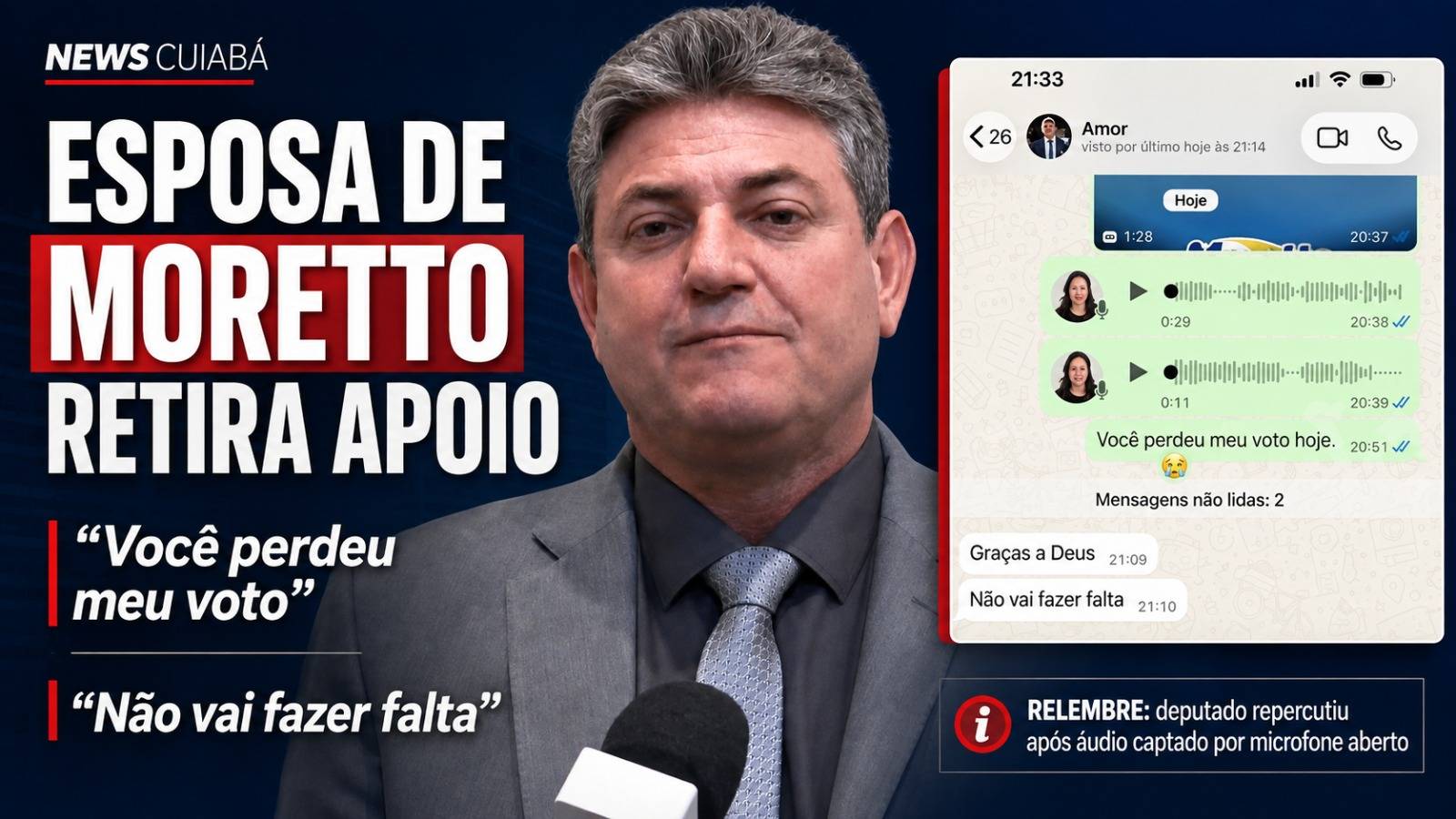 Esposa de Moretto diz que n�o votar� mais no deputado; motivo do desentendimento n�o foi revelado