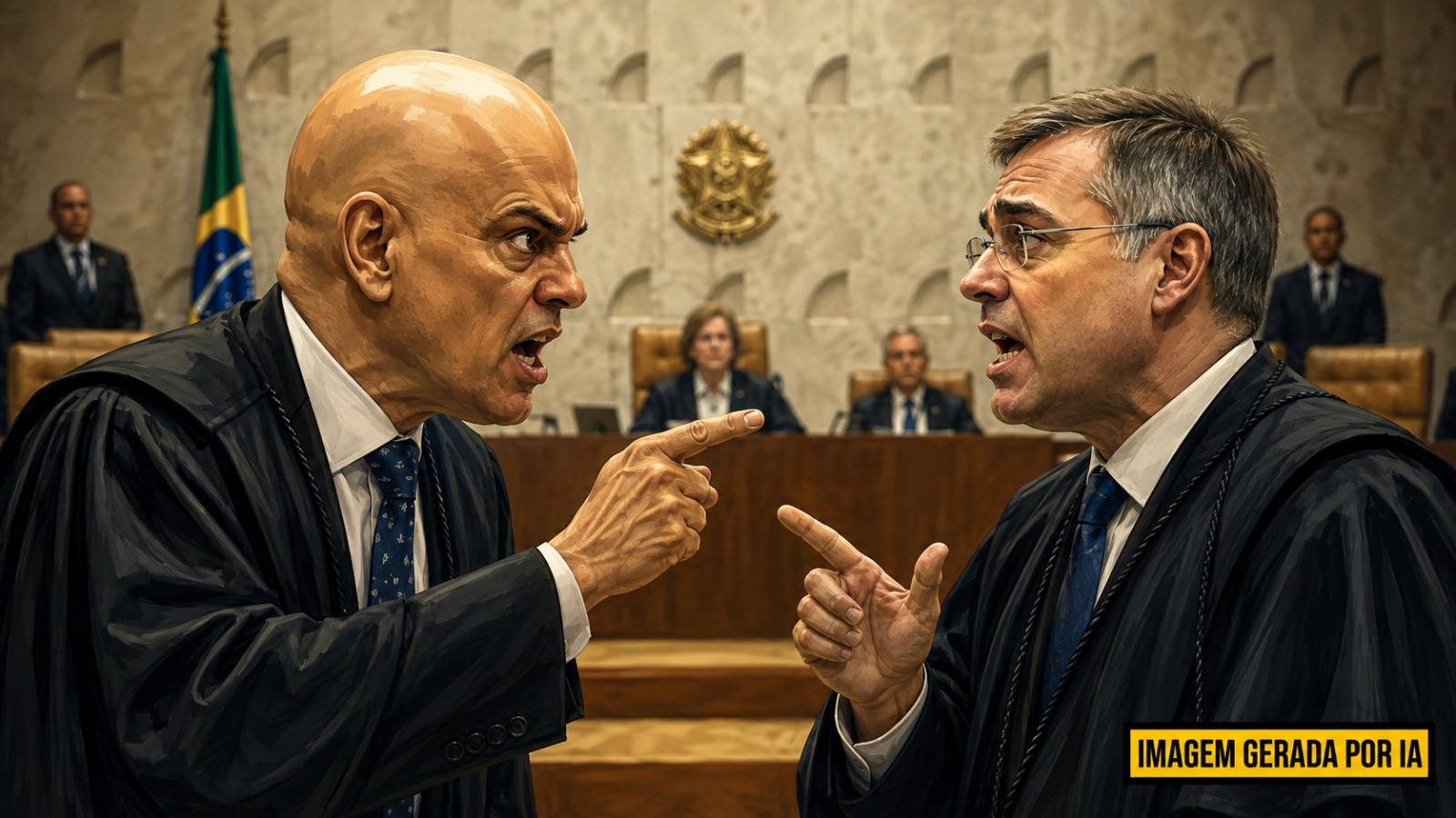 Moraes e Andr� Mendon�a teriam discutido ap�s avan�o de apura��o sobre mensagens de Vorcaro