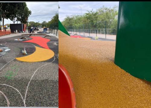Novo playground com piso emborrachado é instalado ao lado do Aquário Municipal