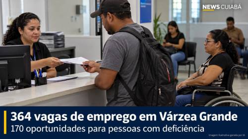 Várzea Grande tem 364 vagas de emprego; 170 são destinadas a pessoas com deficiência